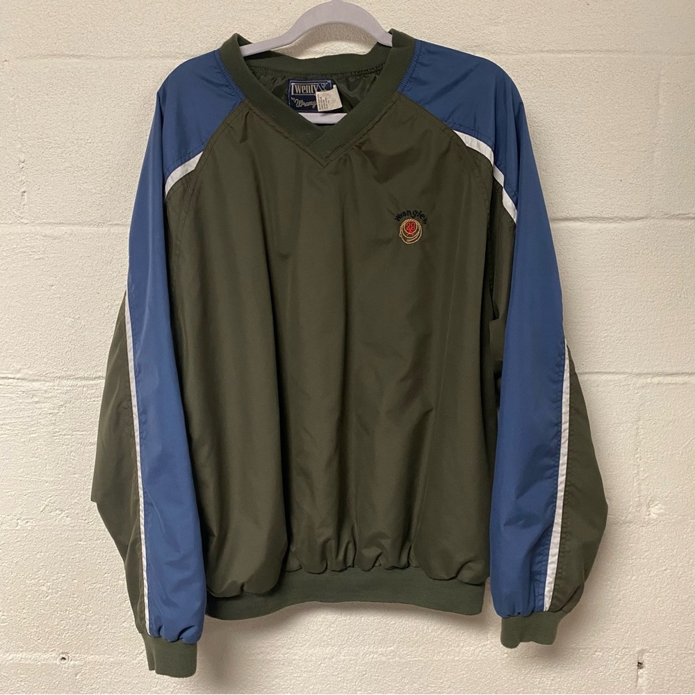 Twenty X by Wrangler Vintage Olive and Blue Windbreaker Jacket Size Large